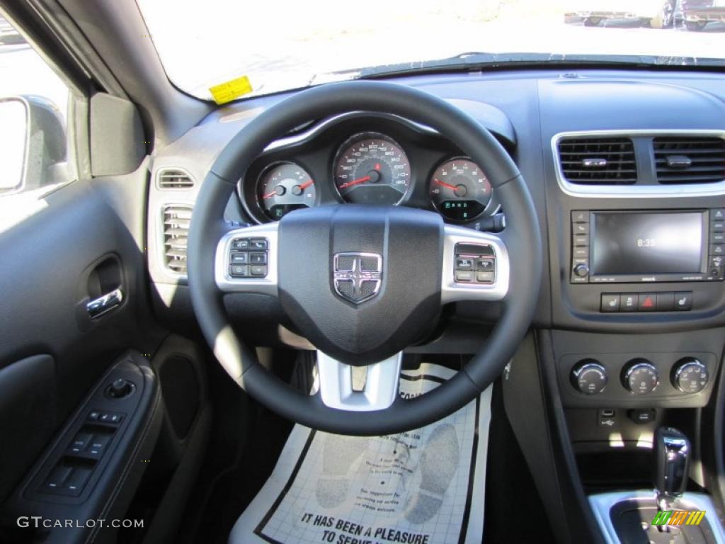 2011 Dodge Avenger Lux Black Steering Wheel Photo #46826589
