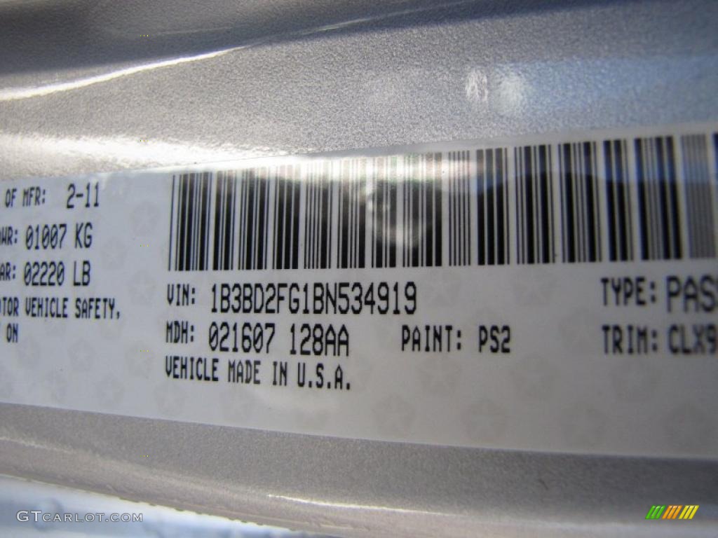 2011 Avenger Color Code PS2 for Bright Silver Metallic Photo #46826649