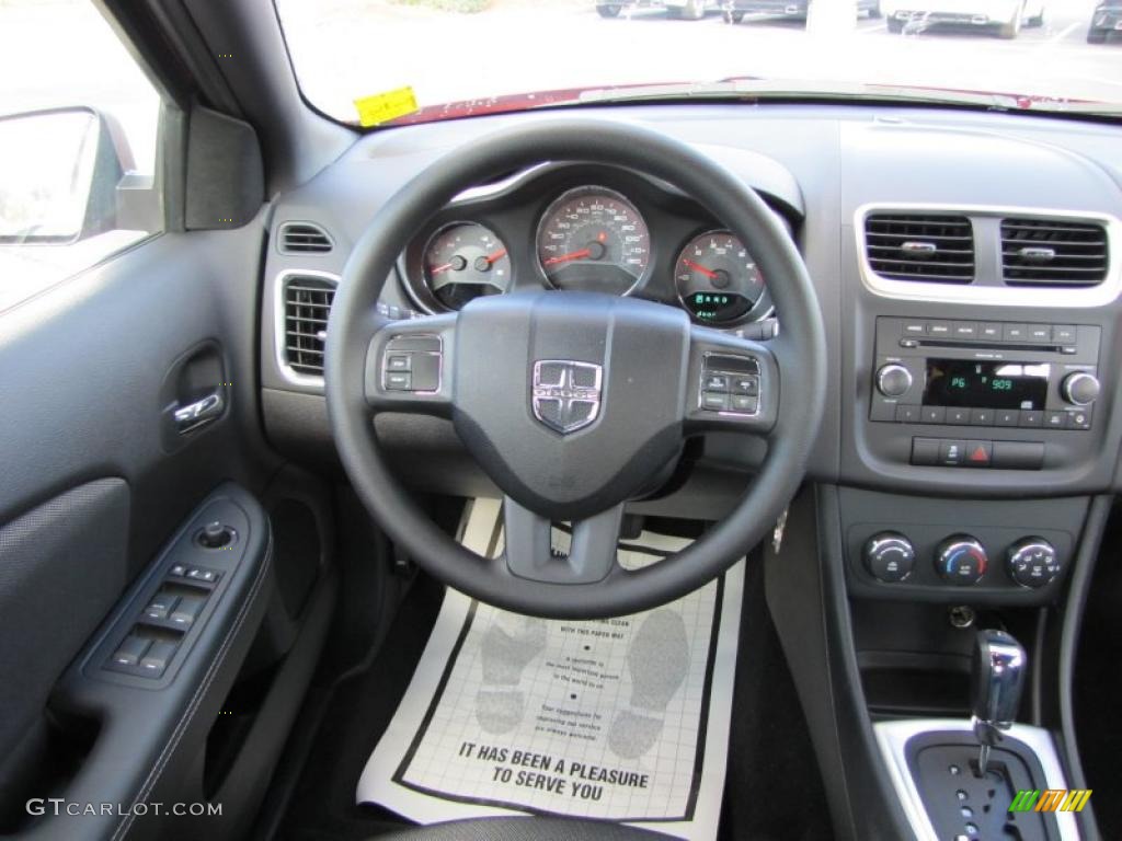 2011 Dodge Avenger Express Black Steering Wheel Photo #46827021