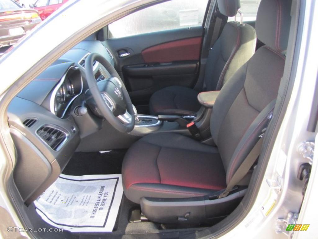 Black/Red Interior 2011 Dodge Avenger Mainstreet Photo #46827378