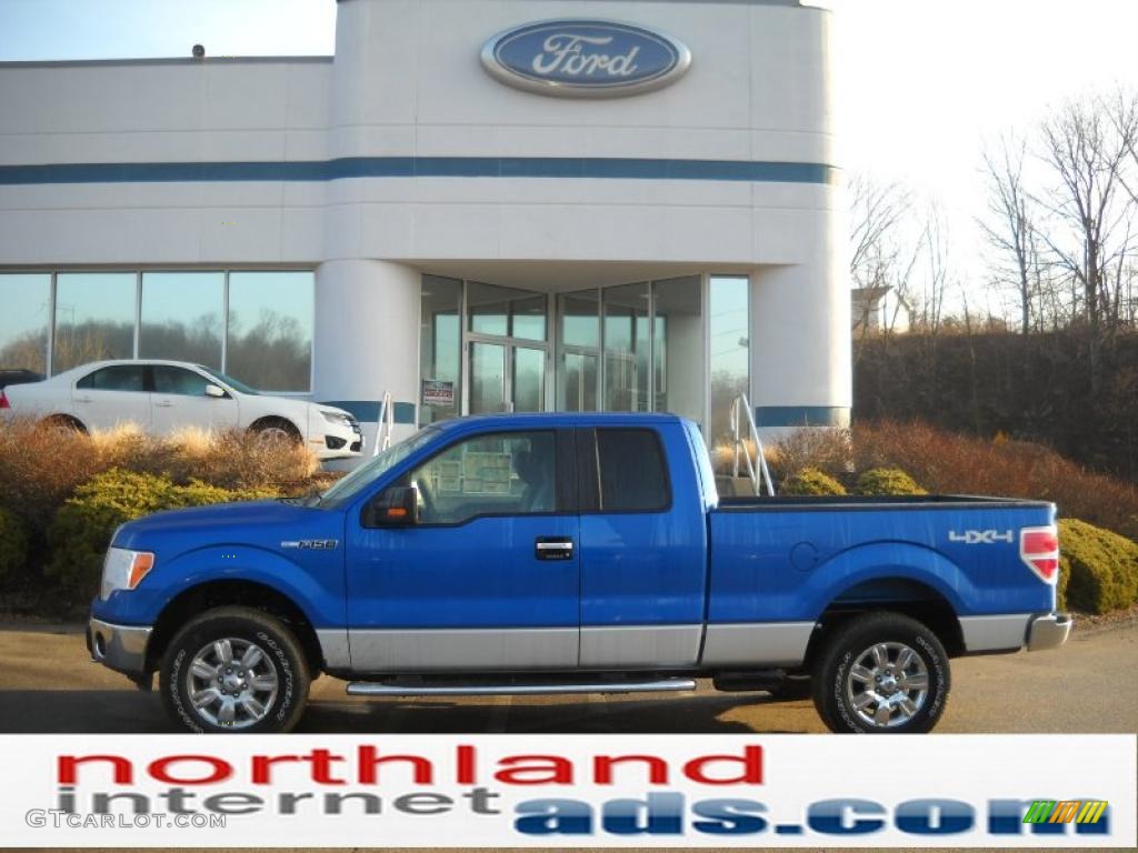 2011 F150 XLT SuperCab 4x4 - Blue Flame Metallic / Steel Gray photo #1