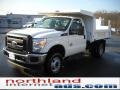 2011 Oxford White Ford F350 Super Duty XL Regular Cab 4x4 Chassis Dump Truck  photo #1