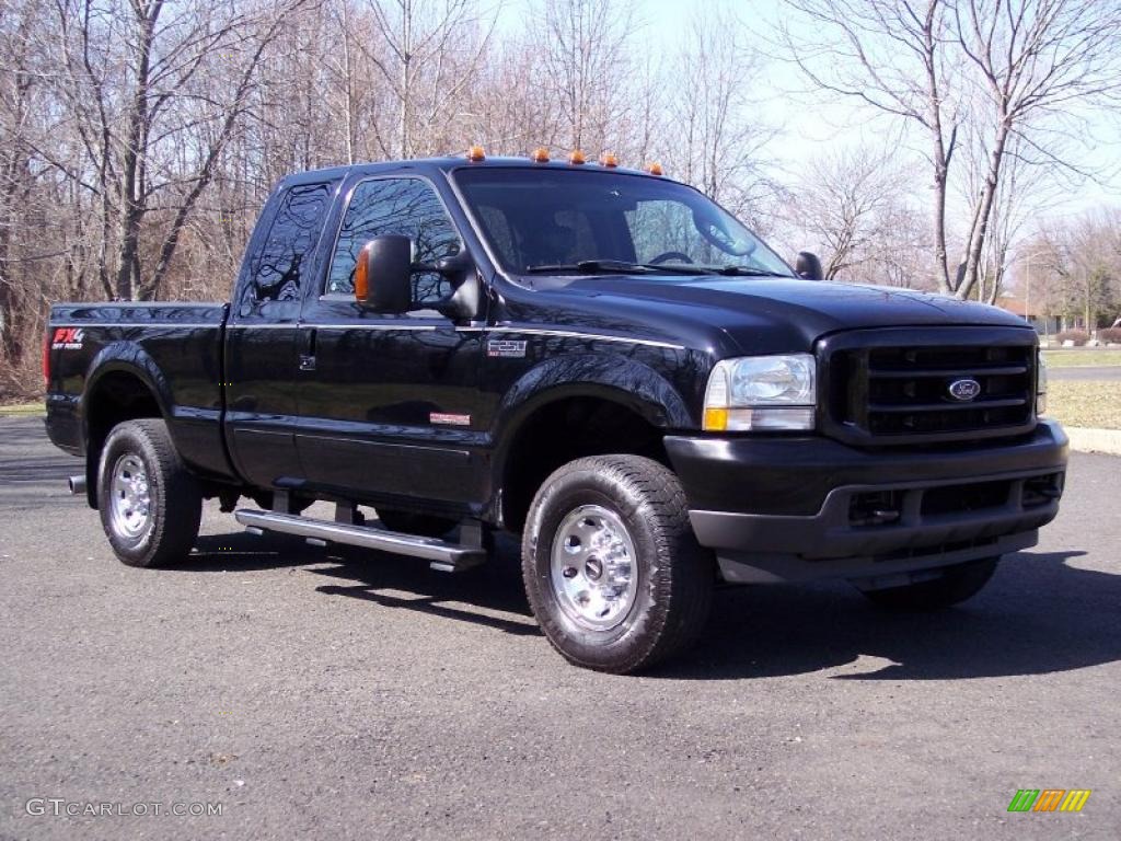 2004 F250 Super Duty FX4 SuperCab 4x4 - Black / Black photo #12