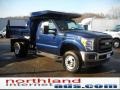 Dark Blue Pearl - F350 Super Duty XL Regular Cab 4x4 Chassis Dump Truck Photo No. 4