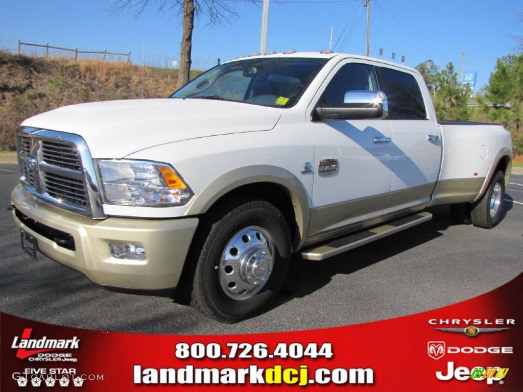 2011 Ram 3500 HD Laramie Longhorn Crew Cab Dually - Bright White / Light Pebble Beige/Bark Brown photo #1