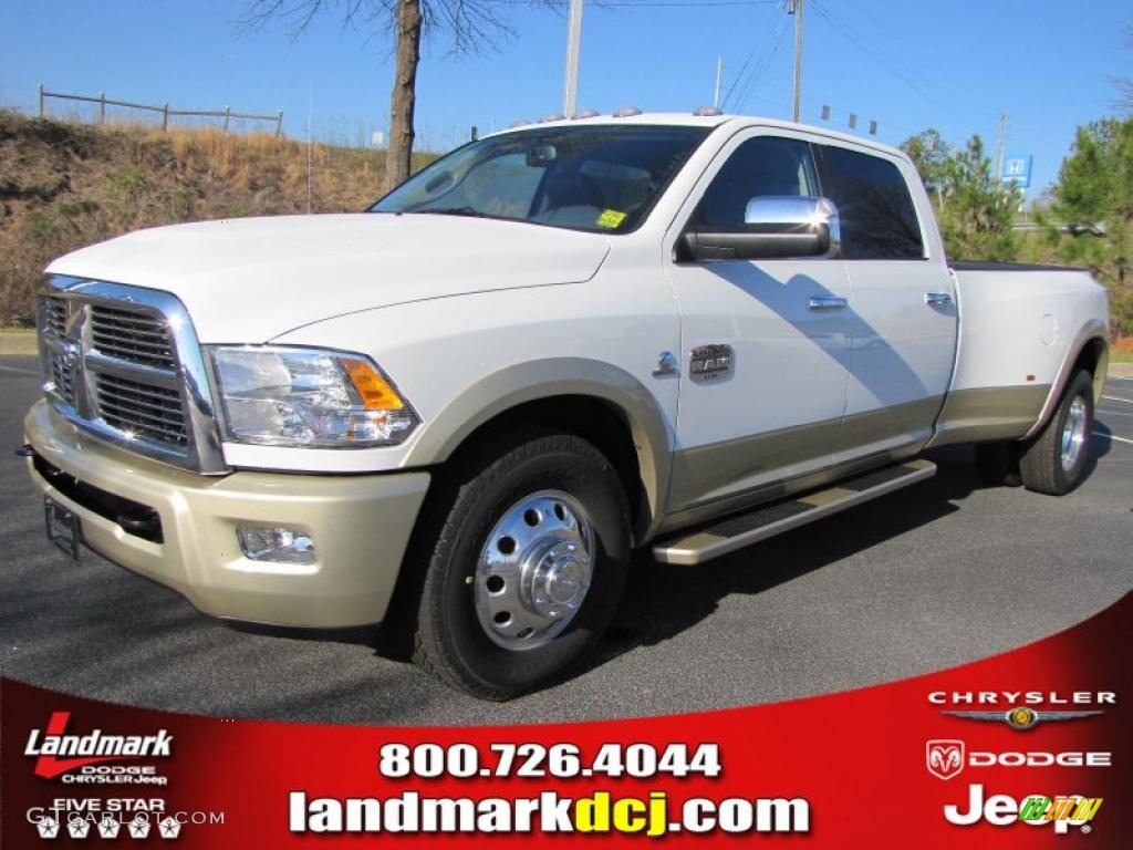 2011 Ram 3500 HD Laramie Longhorn Crew Cab Dually - Bright White / Light Pebble Beige/Bark Brown photo #1