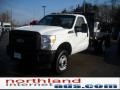 Oxford White - F350 Super Duty XL Regular Cab 4x4 Chassis Stake Truck Photo No. 2