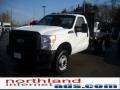 2011 Oxford White Ford F350 Super Duty XL Regular Cab 4x4 Chassis Stake Truck  photo #2