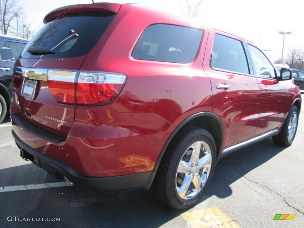 2011 Durango Citadel 4x4 - Inferno Red Crystal Pearl / Black/Tan photo #3