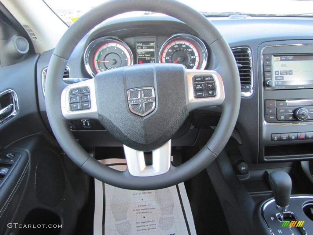 2011 Dodge Durango Citadel Black Steering Wheel Photo #46829875