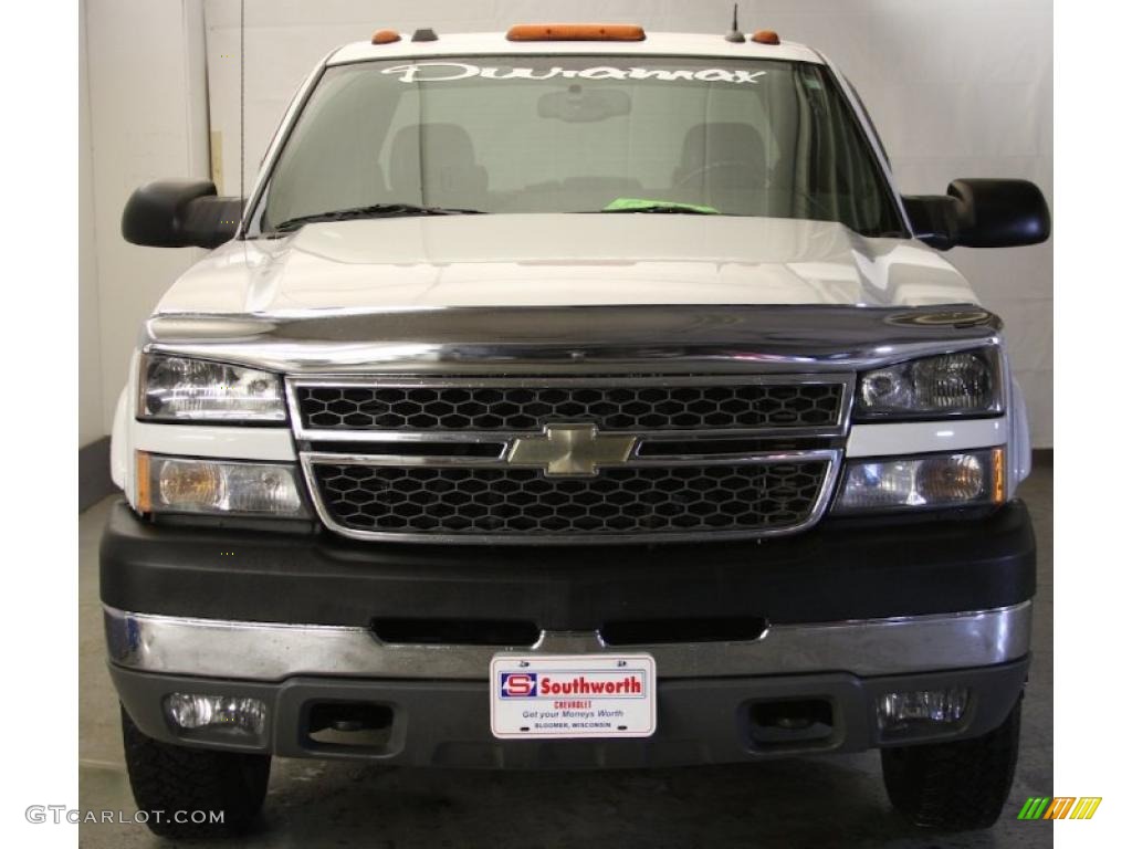 2005 Silverado 3500 LT Crew Cab 4x4 Dually - Summit White / Dark Charcoal photo #2