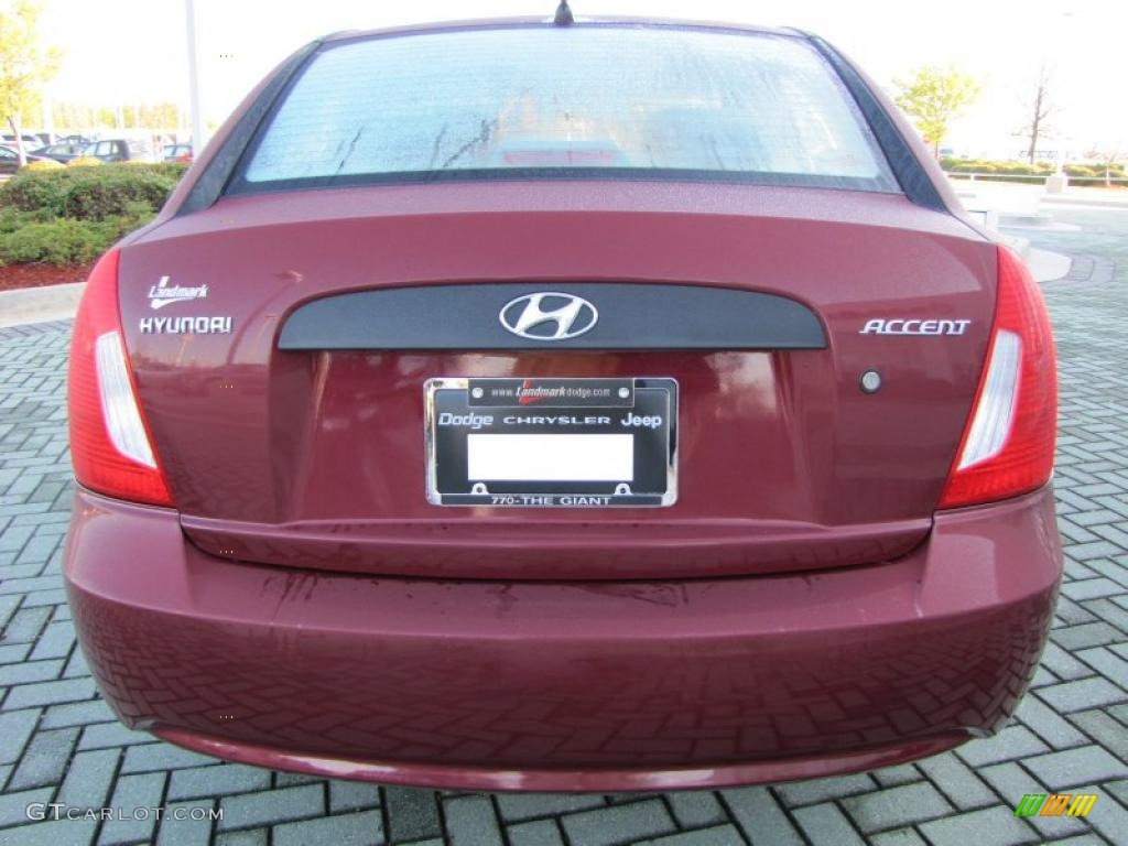 2009 Accent GLS 4 Door - Wine Red / Beige photo #4