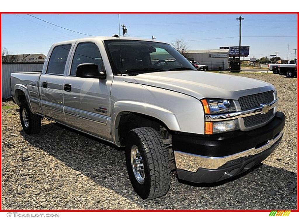 2003 Silverado 2500HD LT Crew Cab 4x4 - Light Pewter Metallic / Tan photo #11