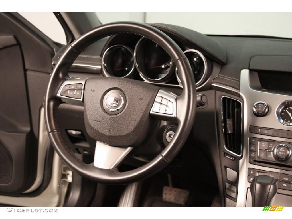 2010 Cadillac CTS 4 3.6 AWD Sedan Ebony Steering Wheel Photo #46831293