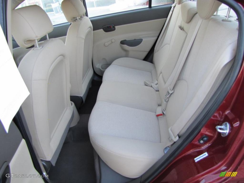 2009 Accent GLS 4 Door - Wine Red / Beige photo #12