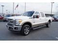 2011 White Platinum Metallic Tri-Coat Ford F250 Super Duty Lariat Crew Cab 4x4  photo #6