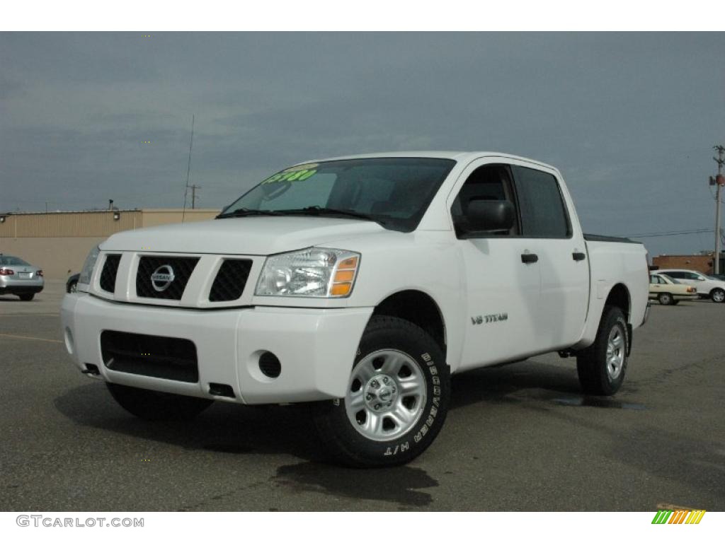 White 2005 Nissan Titan XE Crew Cab 4x4 Exterior Photo #46833069