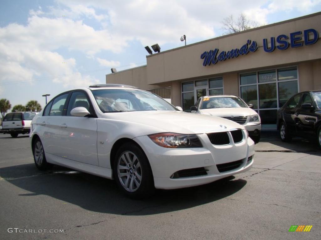 2006 3 Series 325i Sedan - Alpine White / Beige photo #2