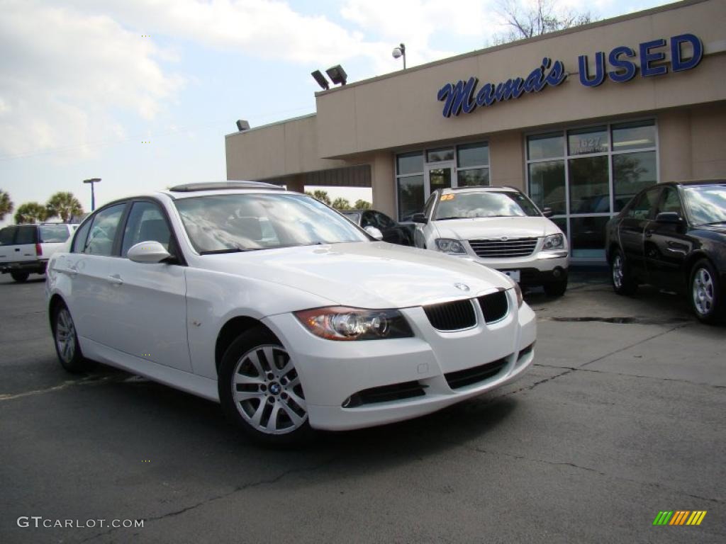 2006 3 Series 325i Sedan - Alpine White / Beige photo #33