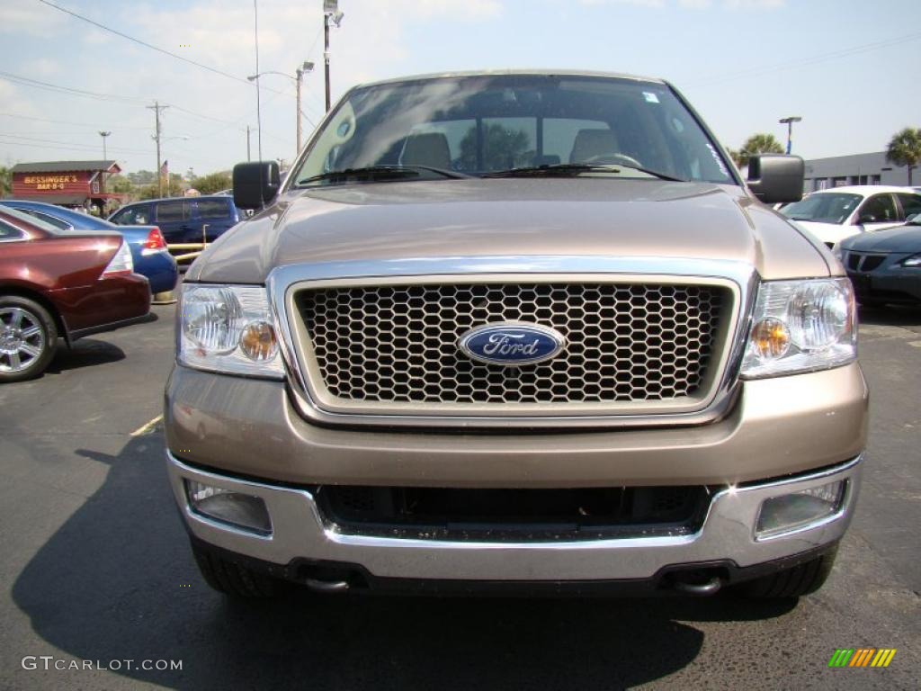 2004 F150 Lariat SuperCrew 4x4 - Arizona Beige Metallic / Tan photo #3