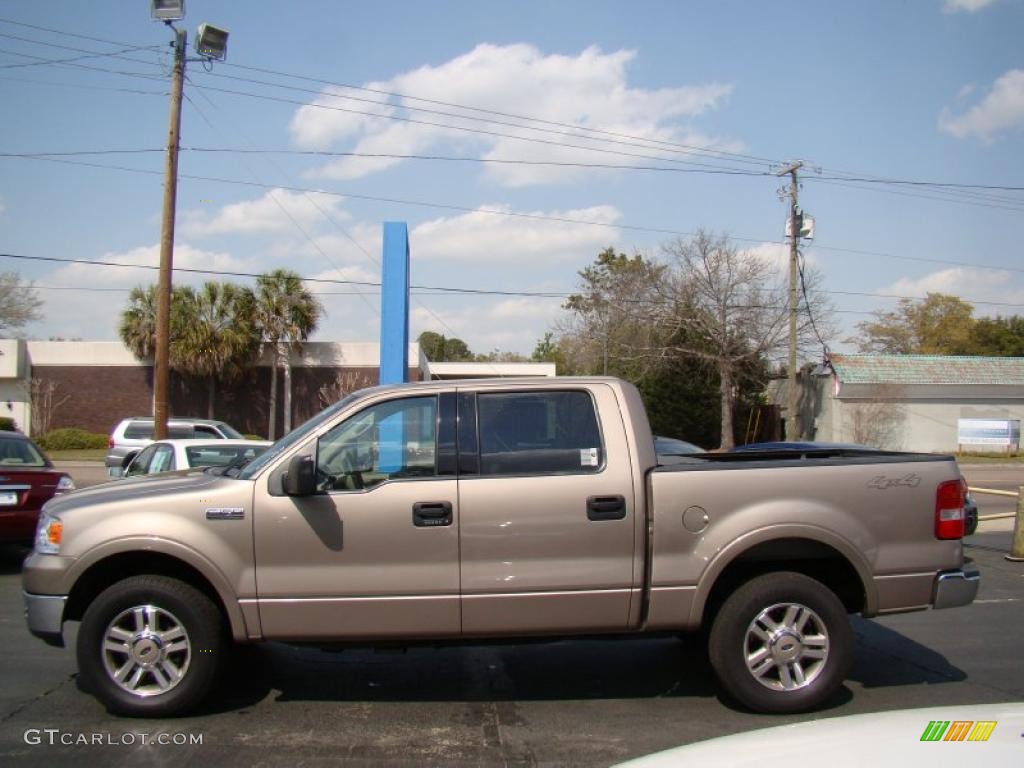 2004 F150 Lariat SuperCrew 4x4 - Arizona Beige Metallic / Tan photo #5