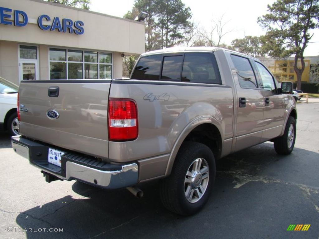 2004 F150 Lariat SuperCrew 4x4 - Arizona Beige Metallic / Tan photo #8