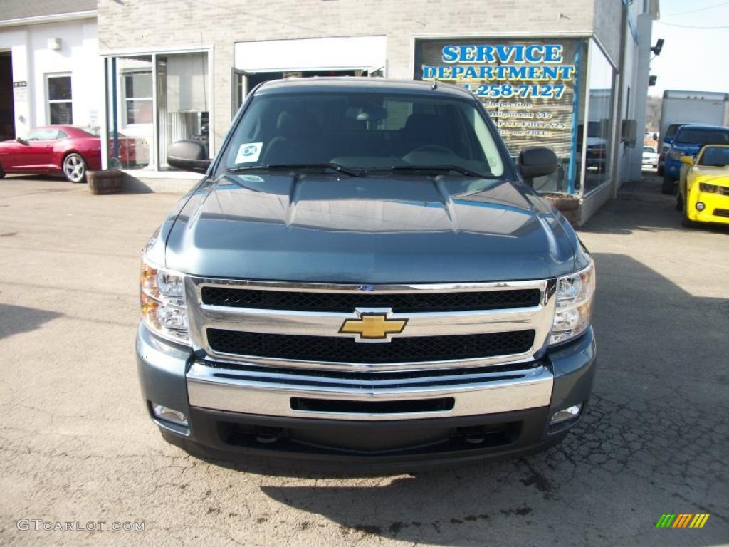 2011 Silverado 1500 LT Crew Cab 4x4 - Blue Granite Metallic / Ebony photo #8