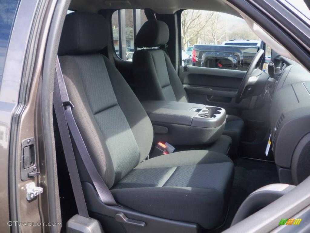 Ebony Interior 2011 Chevrolet Silverado 3500HD LT Extended Cab 4x4 Dually Photo #46837302