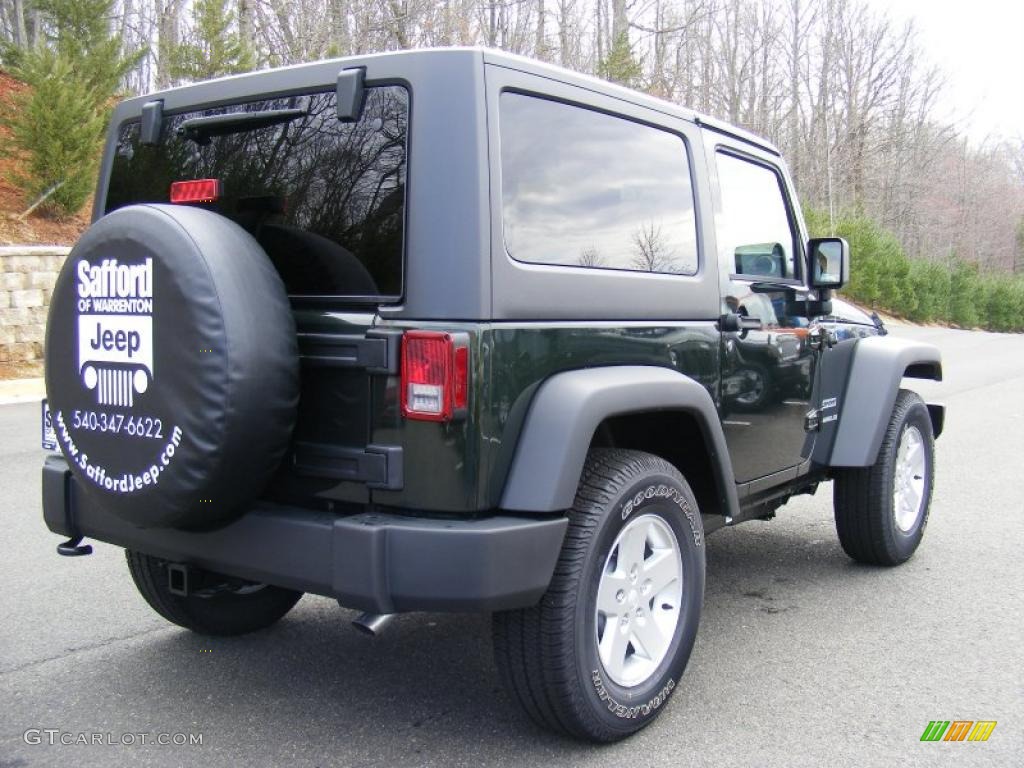 2011 Wrangler Sport S 4x4 - Natural Green Pearl / Black photo #3