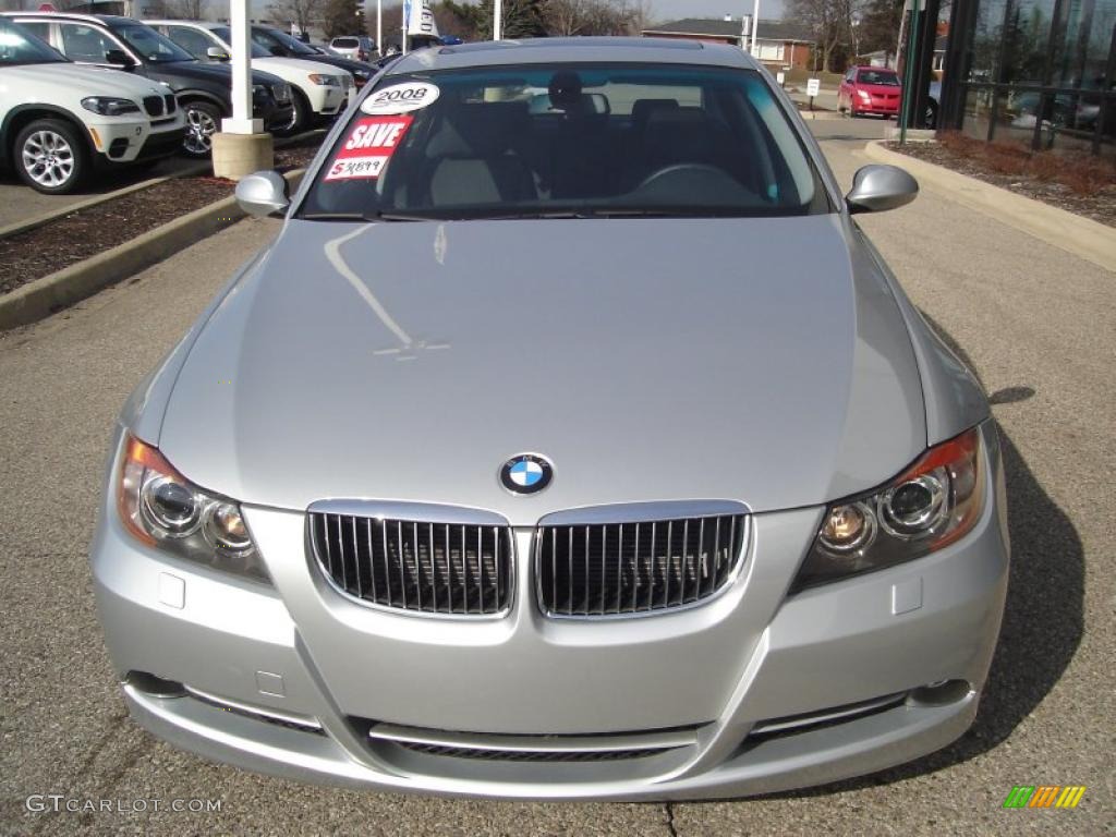 2008 3 Series 335xi Sedan - Titanium Silver Metallic / Black Dakota Leather photo #2