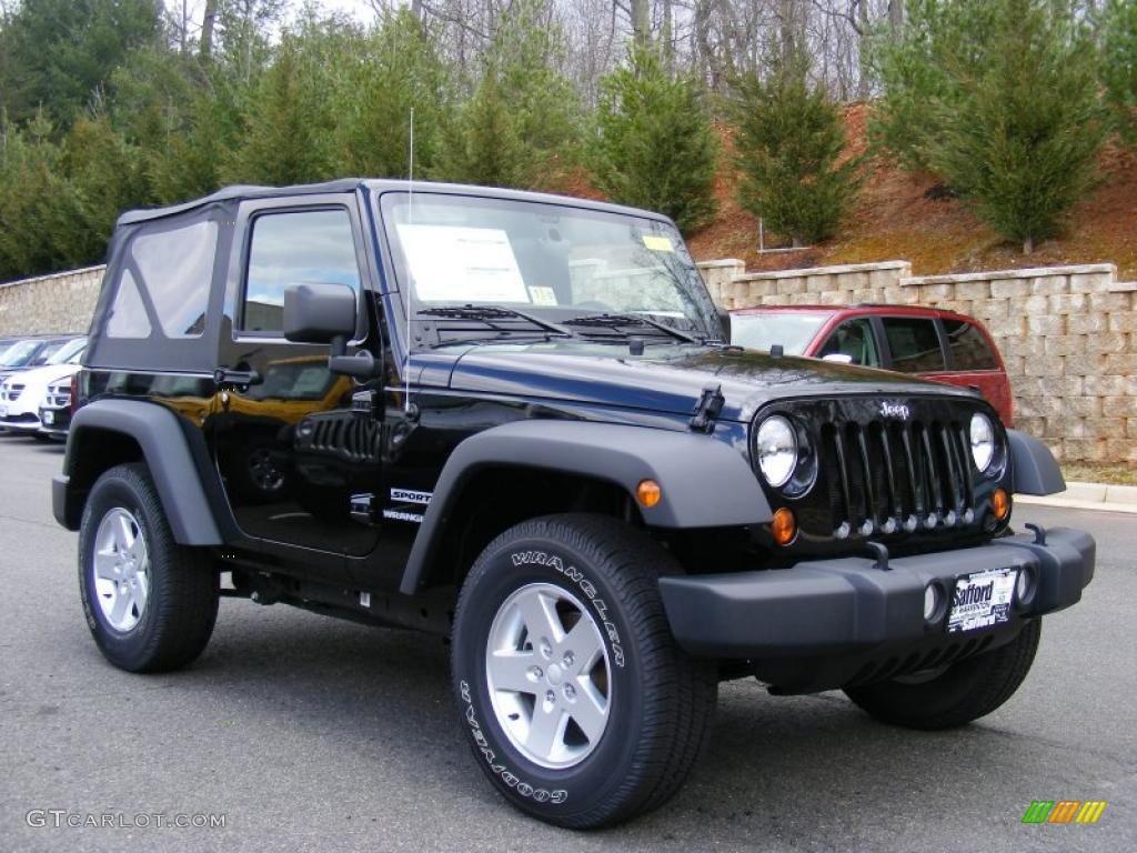 2011 Wrangler Sport S 4x4 - Black / Black photo #2