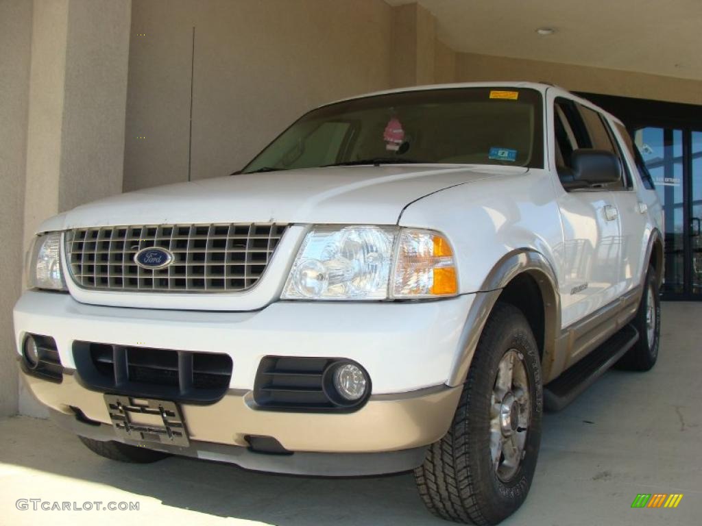 2002 Explorer Eddie Bauer 4x4 - Oxford White / Medium Parchment photo #1