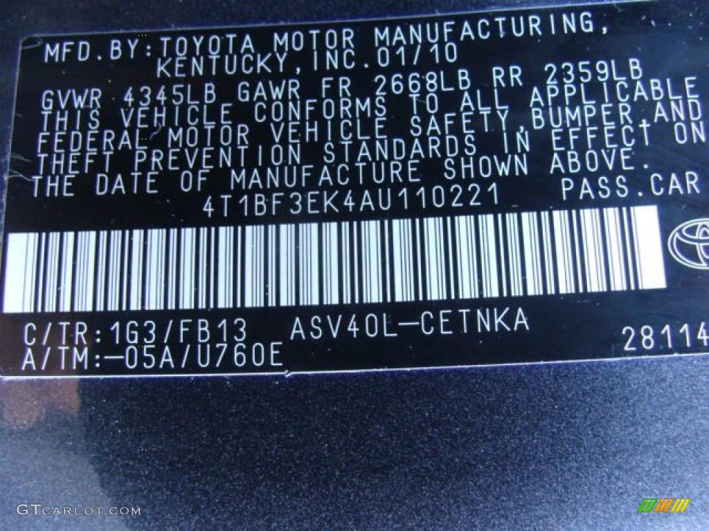 2010 Camry LE - Magnetic Gray Metallic / Ash Gray photo #15