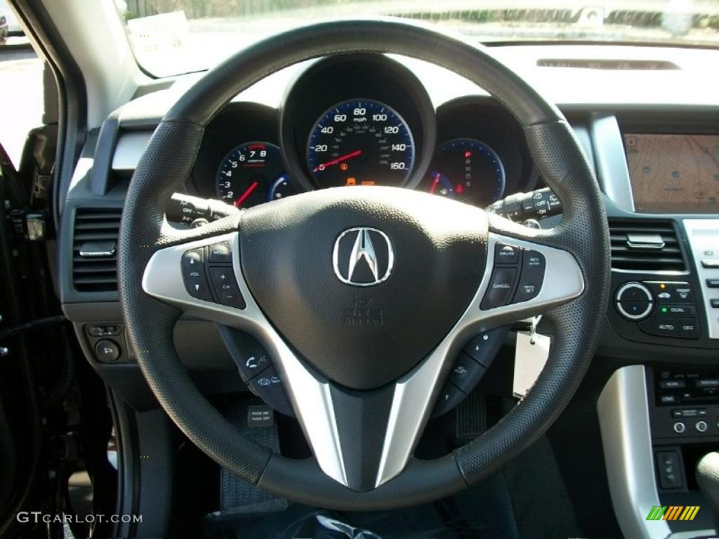 2009 Acura RDX SH-AWD Technology Ebony Steering Wheel Photo #46844259