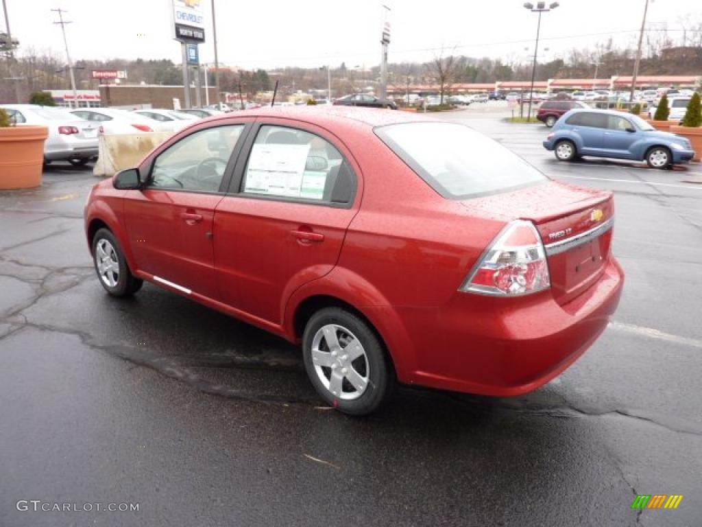 2011 Aveo LT Sedan - Sport Red / Charcoal photo #5