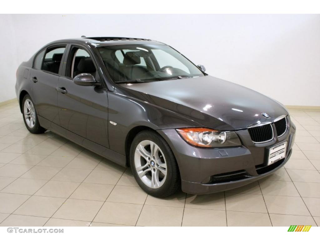 2008 3 Series 328xi Sedan - Sparkling Graphite Metallic / Black Dakota Leather photo #1
