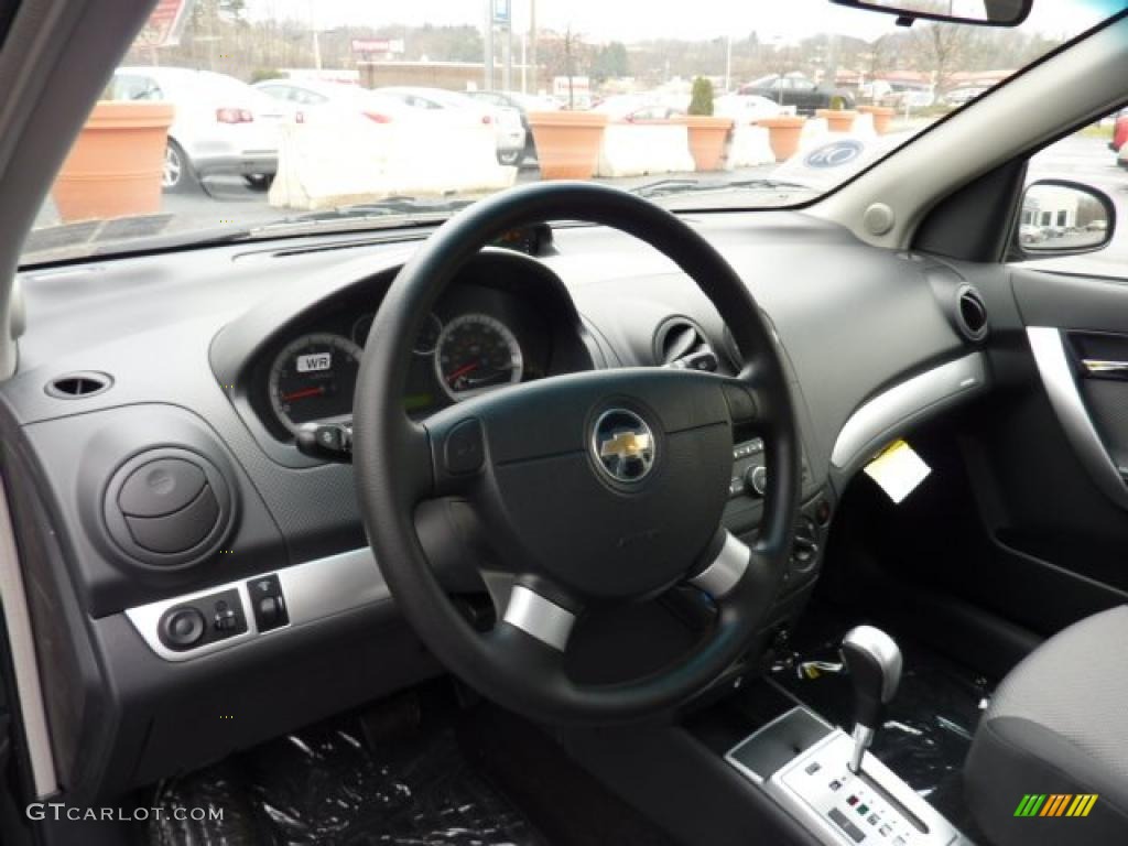 2011 Chevrolet Aveo Aveo5 LT Charcoal Steering Wheel Photo #46846893