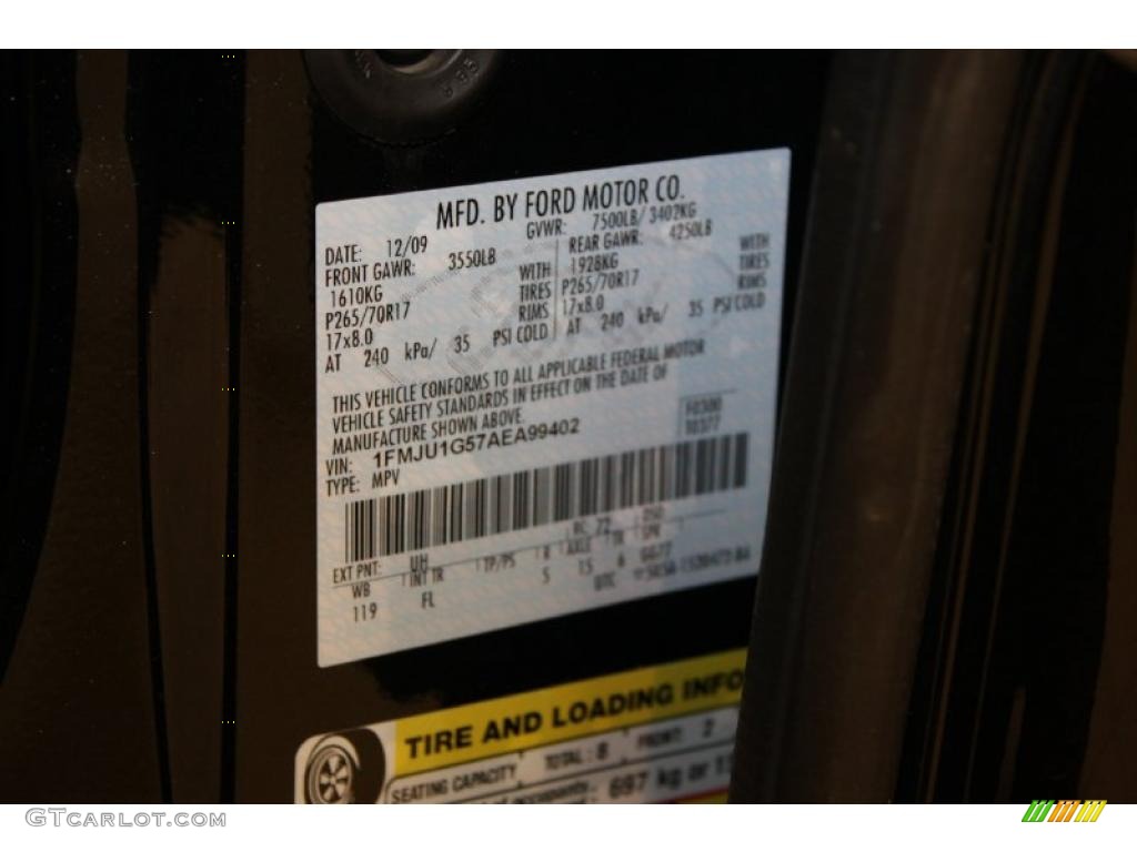 2010 Expedition Color Code UH for Tuxedo Black Photo #46847469