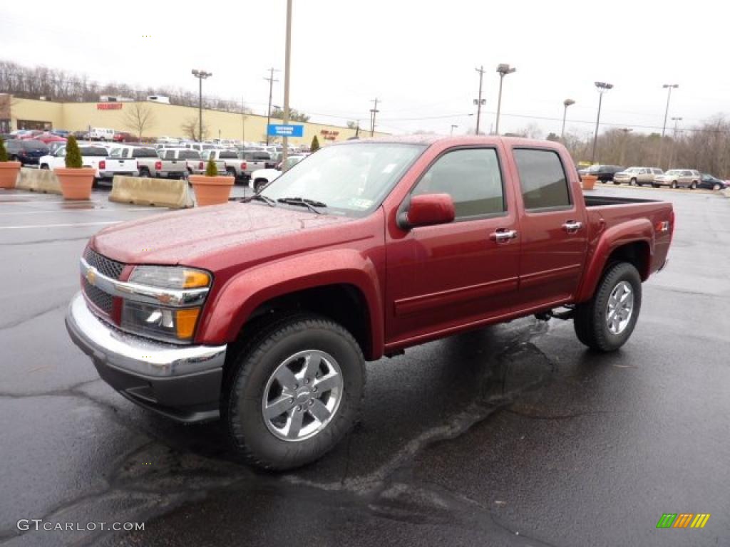Cardinal Red Metallic 2011 Chevrolet Colorado LT Crew Cab 4x4 Exterior Photo #46847868