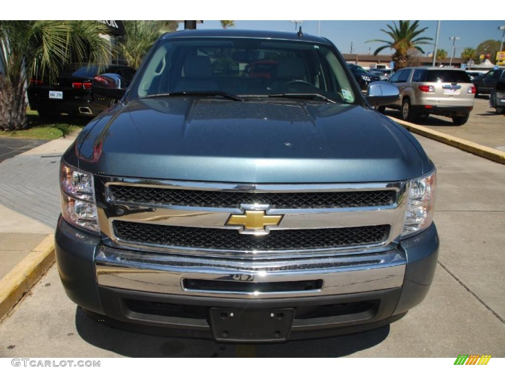 2009 Silverado 1500 LT Crew Cab - Blue Granite Metallic / Light Titanium photo #4