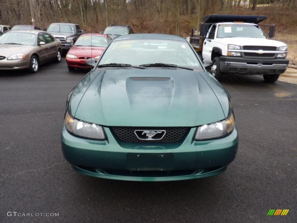 2002 Mustang V6 Coupe - Tropic Green Metallic / Medium Parchment photo #2