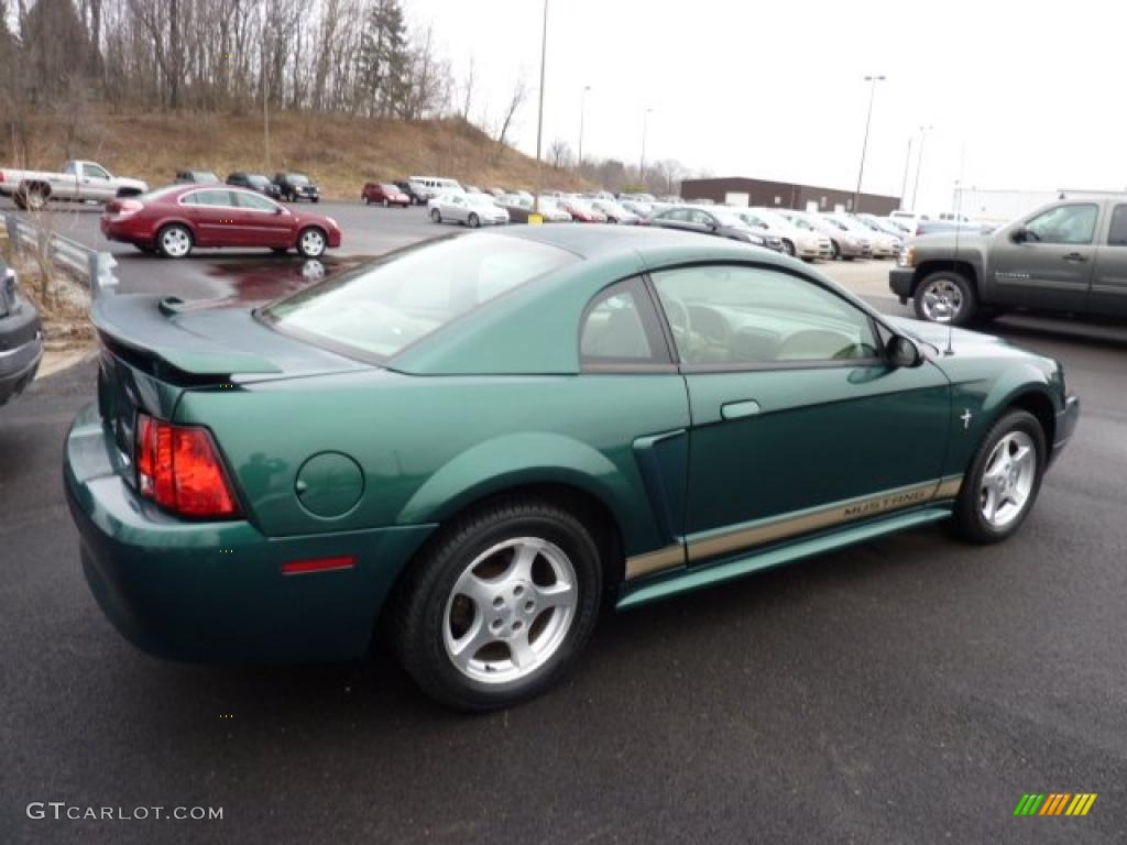 2002 Mustang V6 Coupe - Tropic Green Metallic / Medium Parchment photo #6