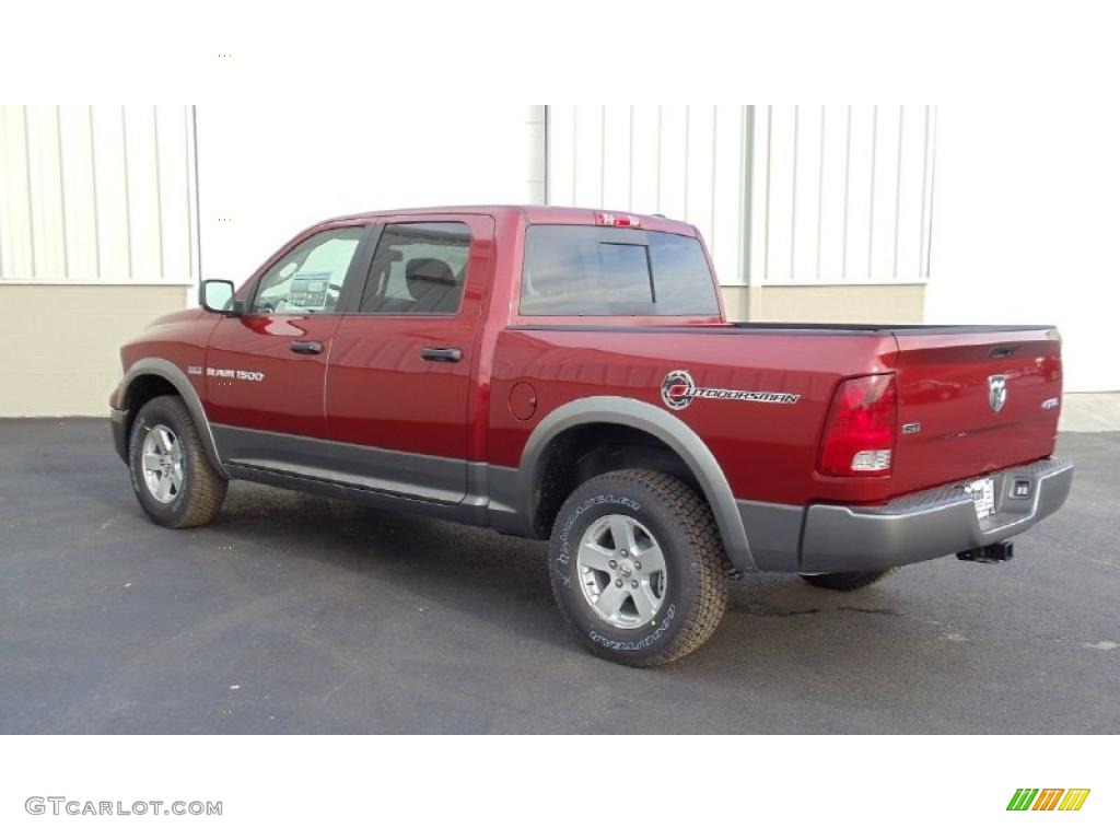 2011 Ram 1500 SLT Outdoorsman Crew Cab 4x4 - Deep Cherry Red Crystal Pearl / Dark Slate Gray/Medium Graystone photo #6