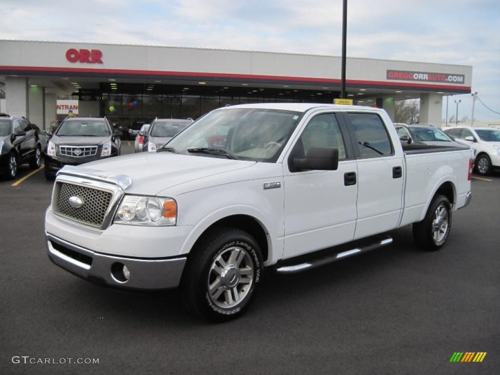 2006 F150 Lariat SuperCrew - Oxford White / Tan photo #1