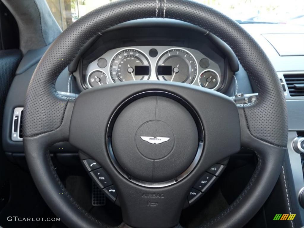 2009 Aston Martin DBS Coupe Obsidian Black Steering Wheel Photo #46862160