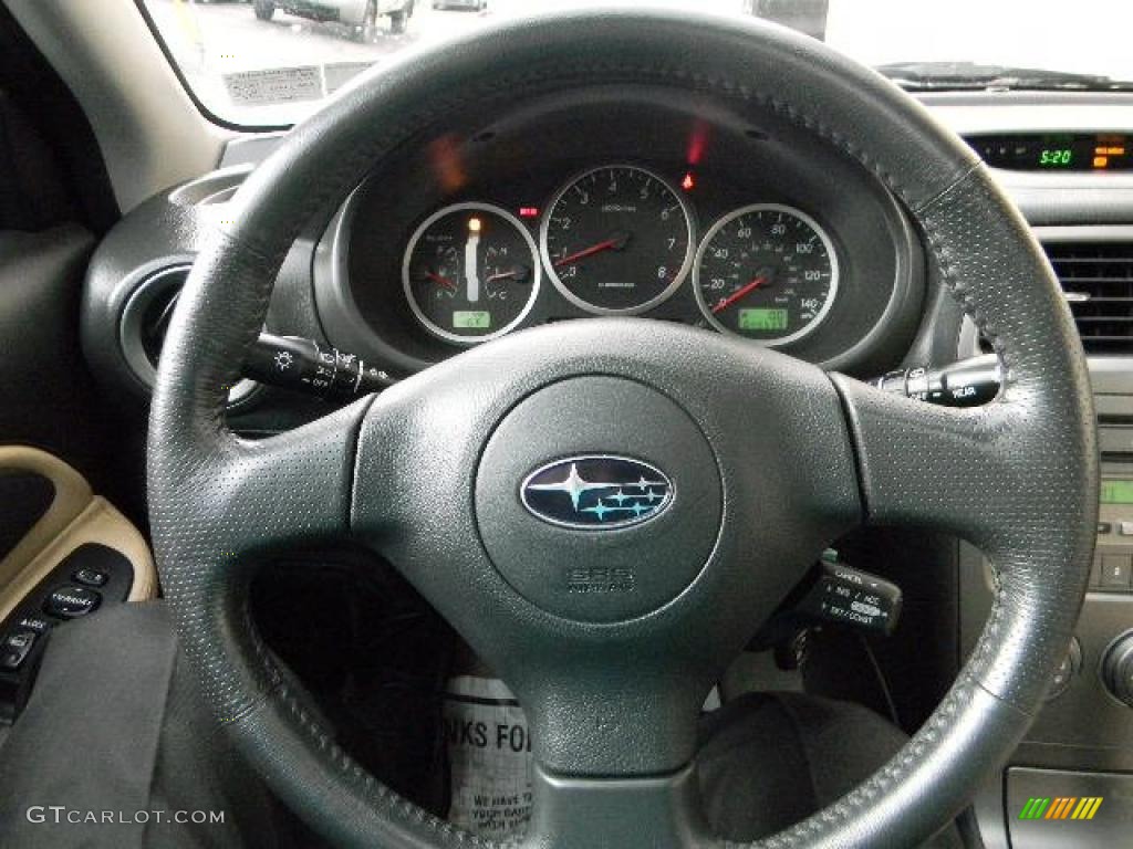 2007 Subaru Impreza WRX Wagon Anthracite Black Steering Wheel Photo #46862847