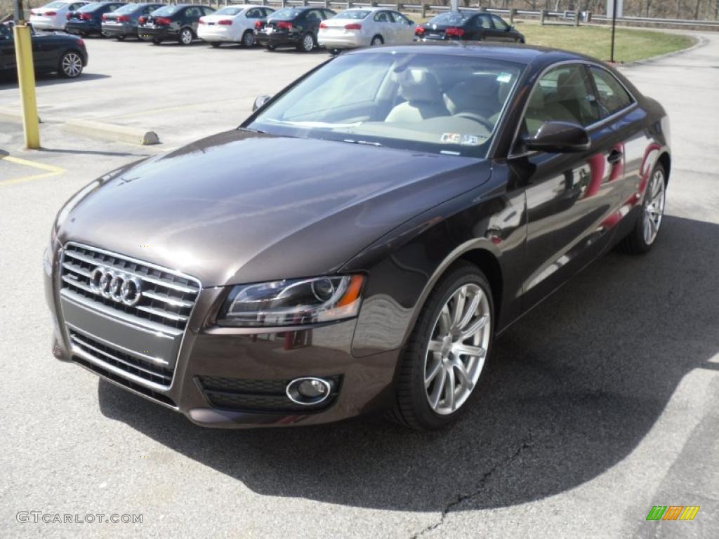 2011 A5 2.0T quattro Coupe - Teak Brown Metallic / Linen Beige photo #2