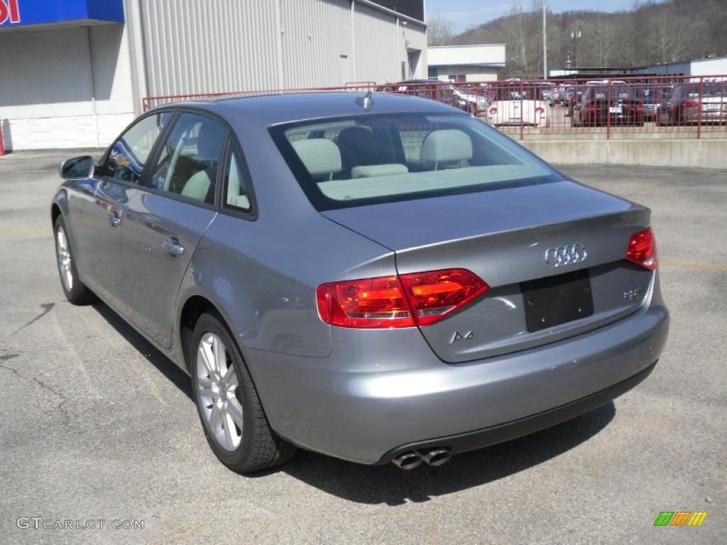 2011 A4 2.0T quattro Sedan - Quartz Grey Metallic / Light Gray photo #4