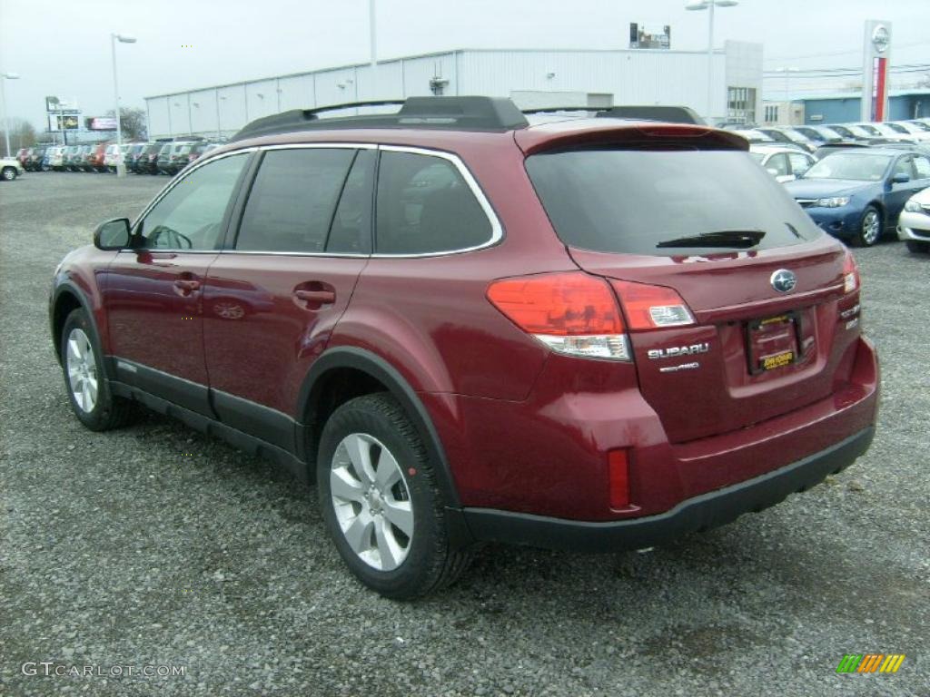 2011 Outback 2.5i Premium Wagon - Ruby Red Pearl / Warm Ivory photo #8