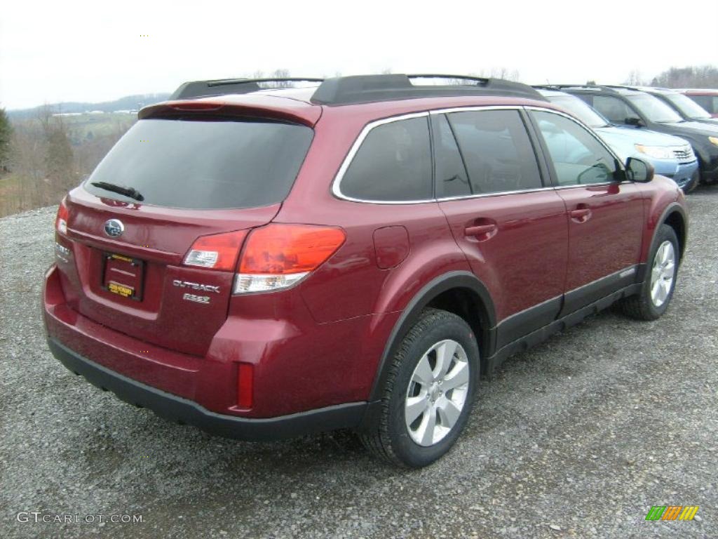 2011 Outback 2.5i Premium Wagon - Ruby Red Pearl / Warm Ivory photo #10